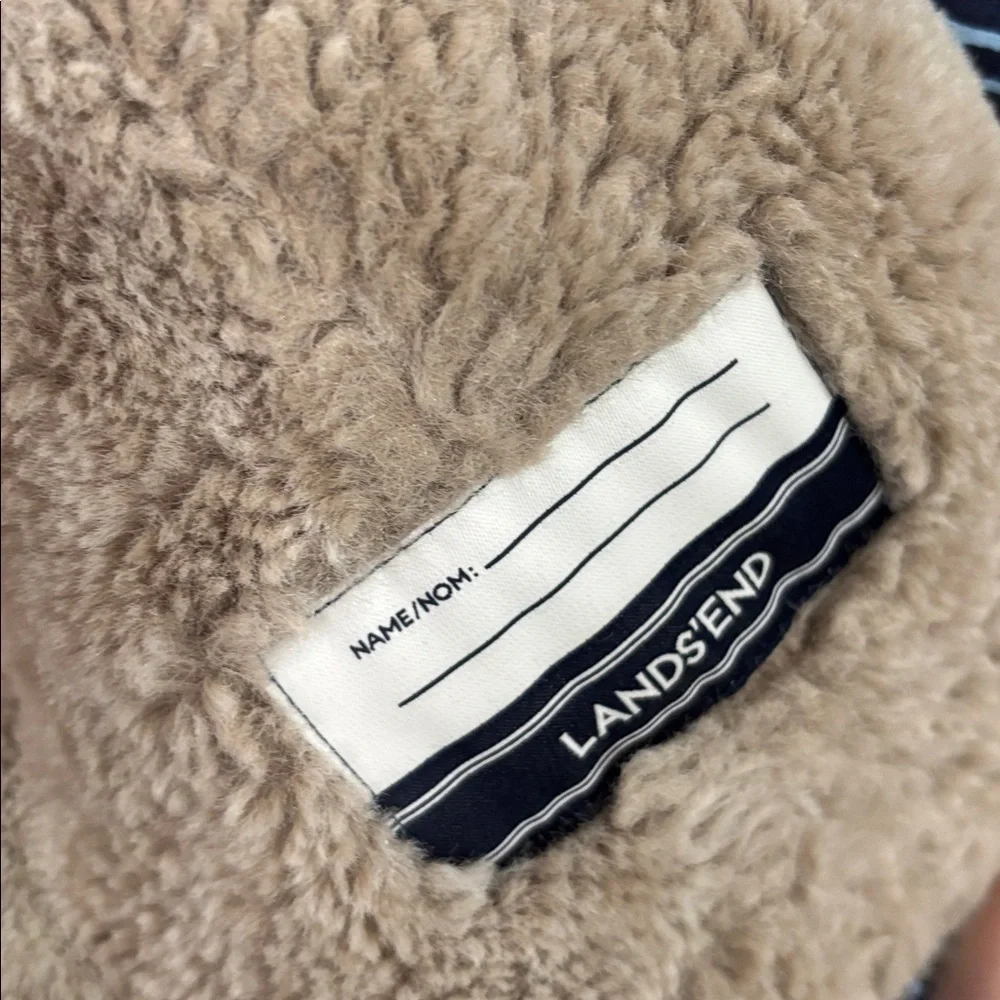 Lands End Girls Size 4 Small Winter Coat Jacket Heart Print Blue